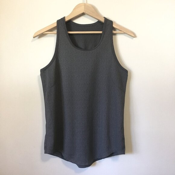 Grey Stretchy Racerback Tank Top - Picture 1 of 11